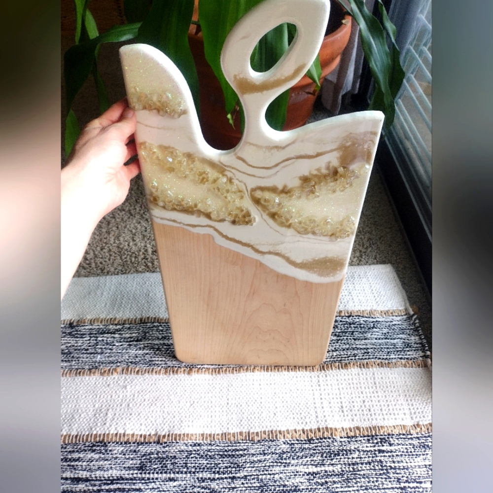 Elegant Cream and Gold Cutting Board